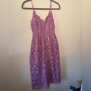 Astr Purple Sleeveless V-Neck Midi Dress